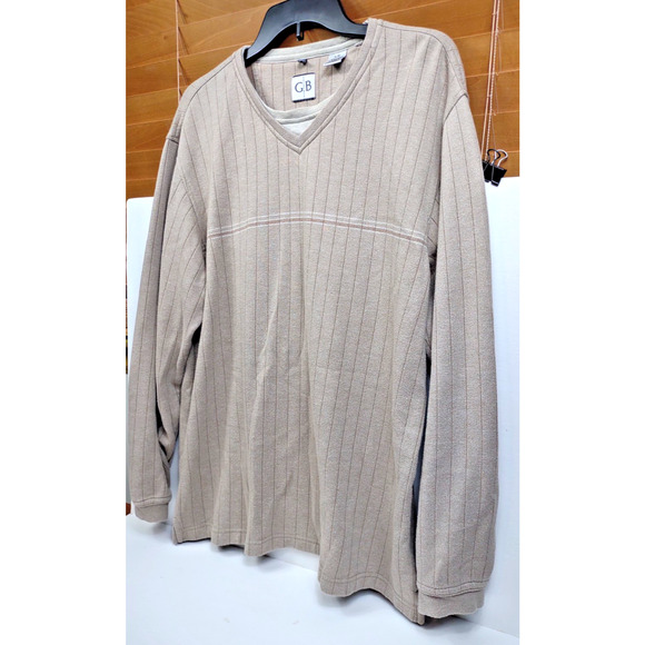 Geoffrey Beene Men's Long Sleeve V Neck Ribbed Classic Pull Over Sweater Large - Picture 4 of 10